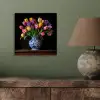 Tulpen - Kleuren - Hout - Vaas aluminium wit klein -sfeer2