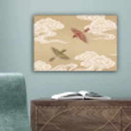 Vogels - Vliegen - Beige canvas 2cm klein -sfeer4