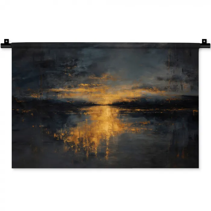 Gouden Reflectie op Water Wandkleed katoen klein -zz3d