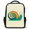 Slak - Regenboogschild - Groen Rugzak - Zwart middel -3d