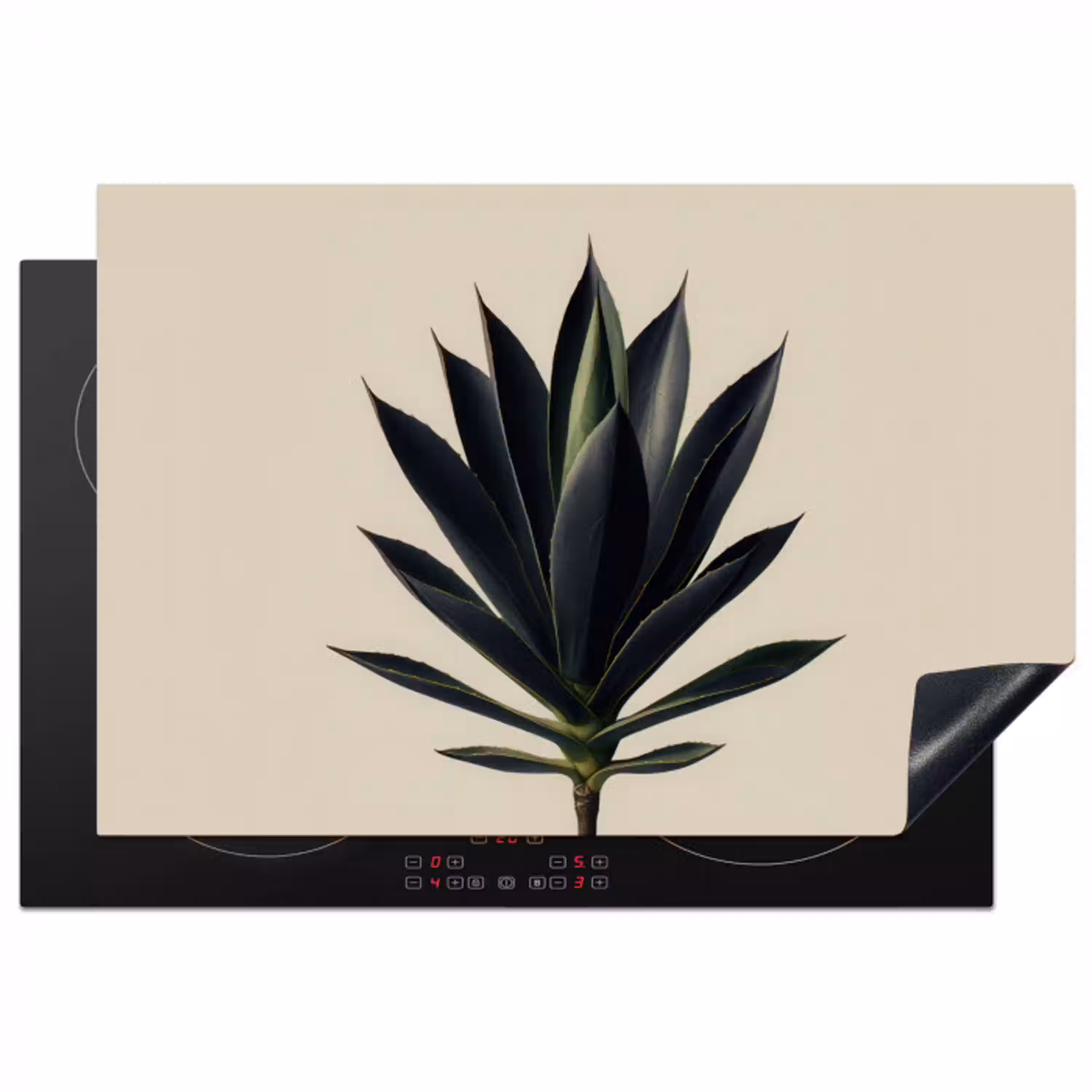 Agaveplant - Symmetrisch - Groen Inductie beschermer vinyl 3mm klein -3d