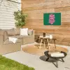 Abstract - Pink - Lijnen - Groen Tuinposter op houten frame 2 cm dik klein -sfeer2