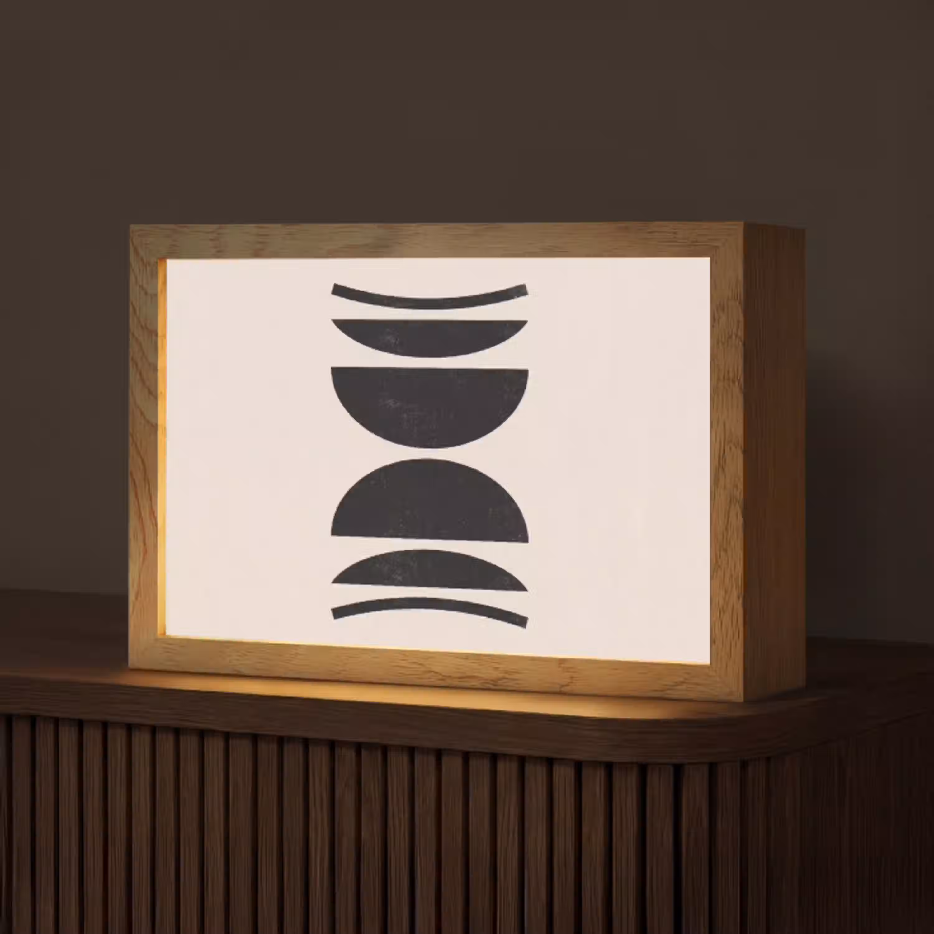 Abstract - Vormen - Zwart Light Box met kabel (Tafellamp) klein -z3d_website