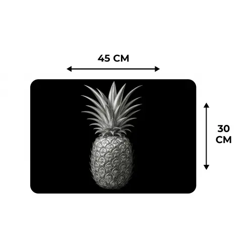 Ananas - Gedetailleerd - Bladeren Placemat vinyl groot -specs