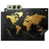 Wereldkaart - Goud - Marmer Inductie beschemer met haakjes klein -3d