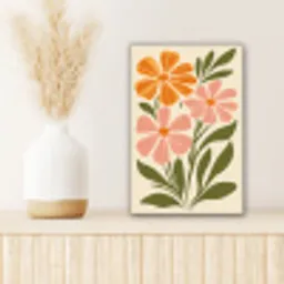 Minimalistisch - Bloemen - Bladeren - Roze canvas 2cm klein -sfeer5