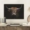 Schotse hooglander - Portret - Zwart - Dier PET vilt klein -sfeer1
