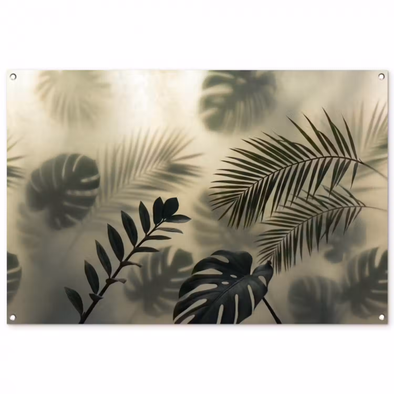 Gartenposter - Pflanzen – Blätter – Schatten – Grün – Modern