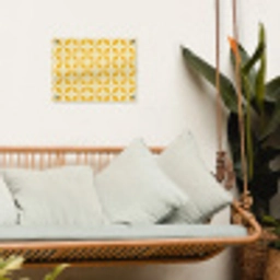 Patroon - Retro - Geel tuinposter los doek klein 239 -sfeer7