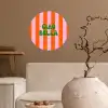 Strepen - Oranje - Verticaal - Ciao bella Wandcirkel behangsticker klein -sfeer1