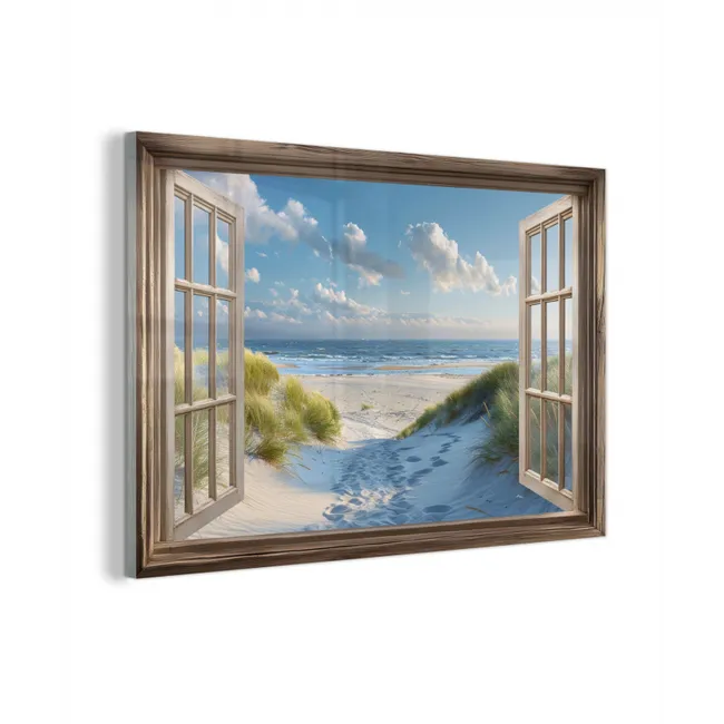 Doorkijk - Strand - Raam - Duinen - Zee plexiglas 5mm klein -z3d