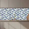 Vissen - Patroon - Blauw - Wit keuken achterwand 2 middel 871 zz_3dshopping