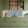 Grafisch - Bladmotief - Diepblauw keuken achterwand 2 middel 871 -sfeer3