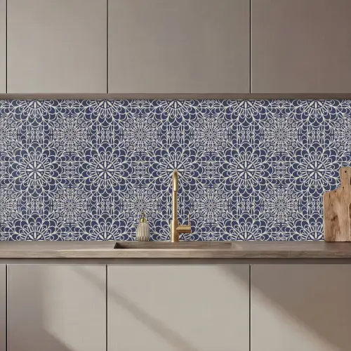 Mandala - Blauw - Patronen keuken achterwand 2 middel 871 zz_3dshopping