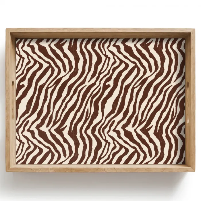 Zebra - Patroon - Zwart - Wit Dienblad Rechthoek middel 911 -z3d_shopping