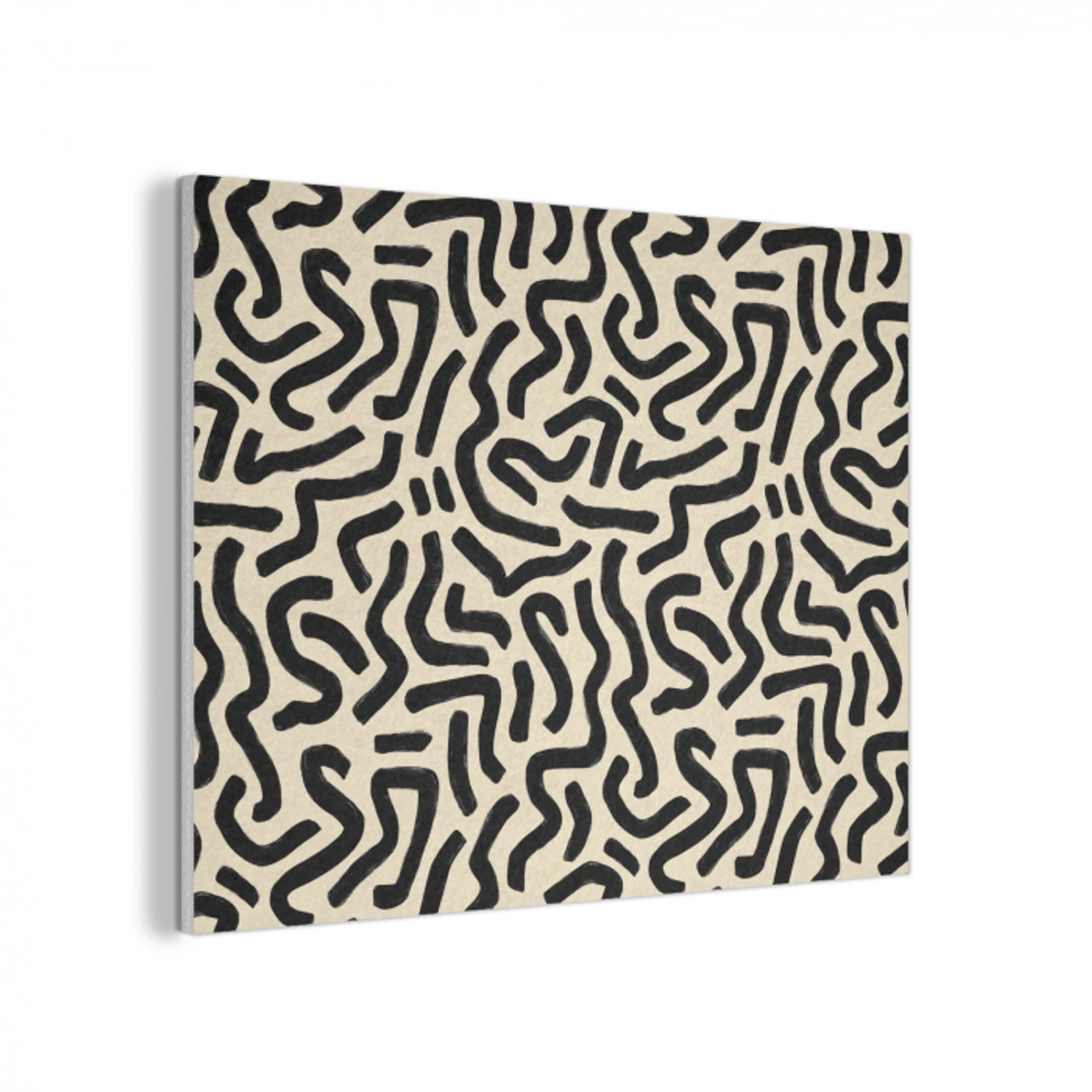 Abstract - Lijnen - Zwart PET vilt klein 837 -3d