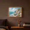 Boten - Rotsen - Zee - Zon Light Box met batterij (Wandlamp) middel -sfeer4