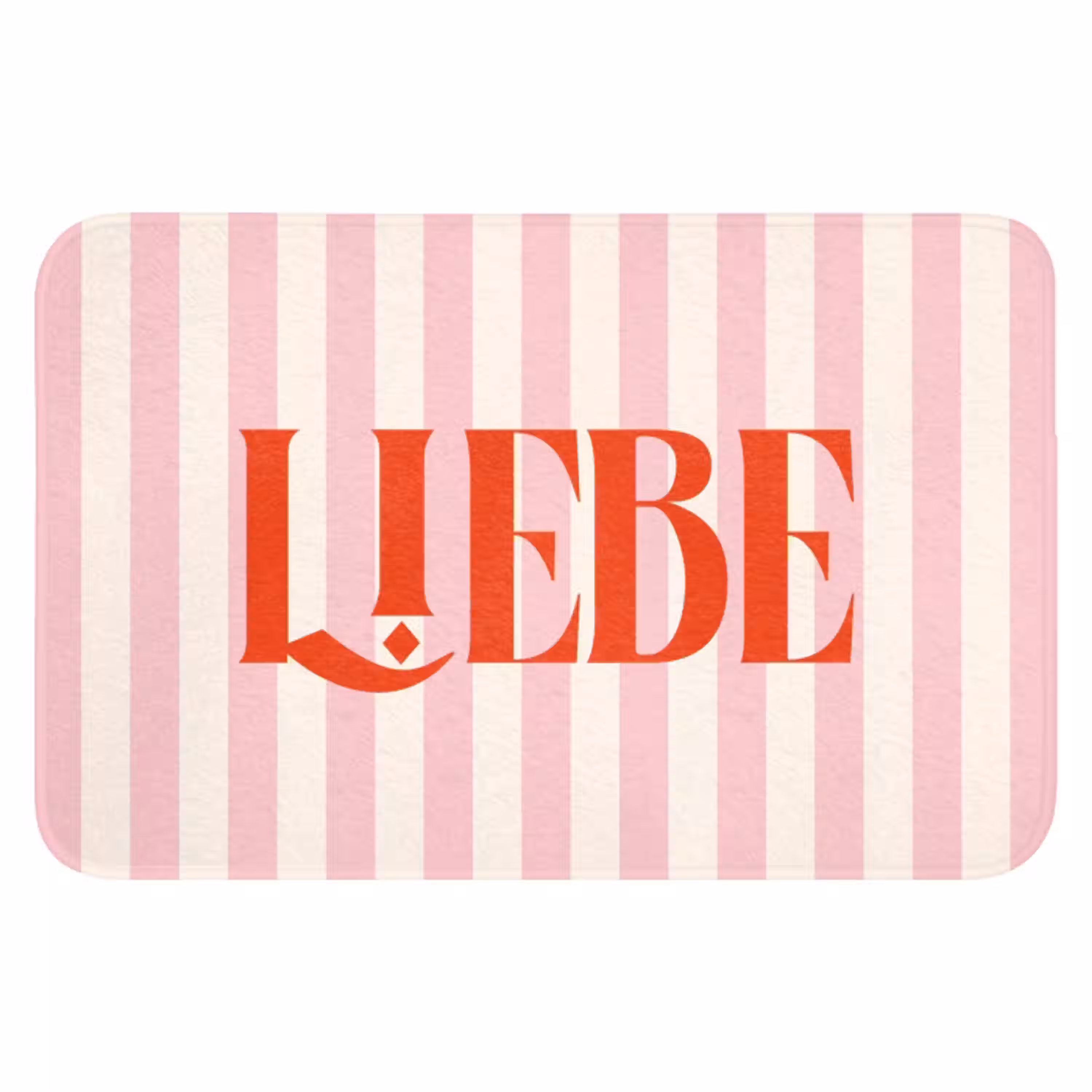 Zachtroze - Rood - Strepen - Liebe WCmat klein -3d