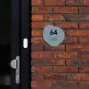 Grijsgroen met stippen - Modern Naambord Organisch middel -sfeer1