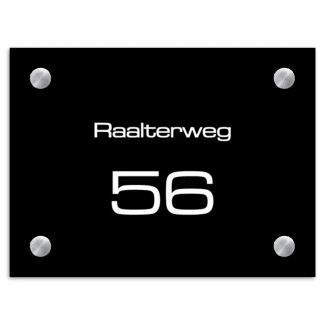 Naambordje voordeur rechthoek - Effen - Zwart - Modern