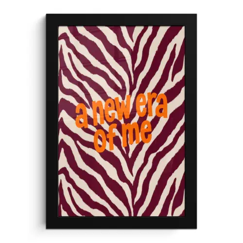 New era - Bordeaux - Zebraprint fotolijst zwart zonder passe partout klein -3d