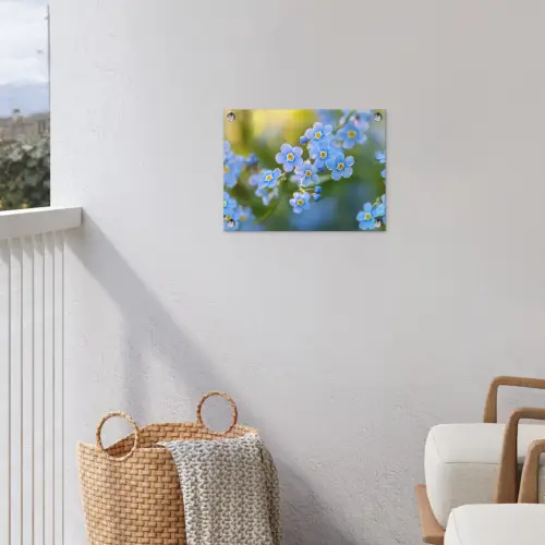 Bloemetjes - Blauw - Vergeet mij nietjes tuinposter los doek klein -sfeer8