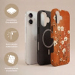 Bloemen - Wit - Subtiel - Roestkleur Toughcase MagSafe Apple iPhone 17 klein -USP_Lagen_DE