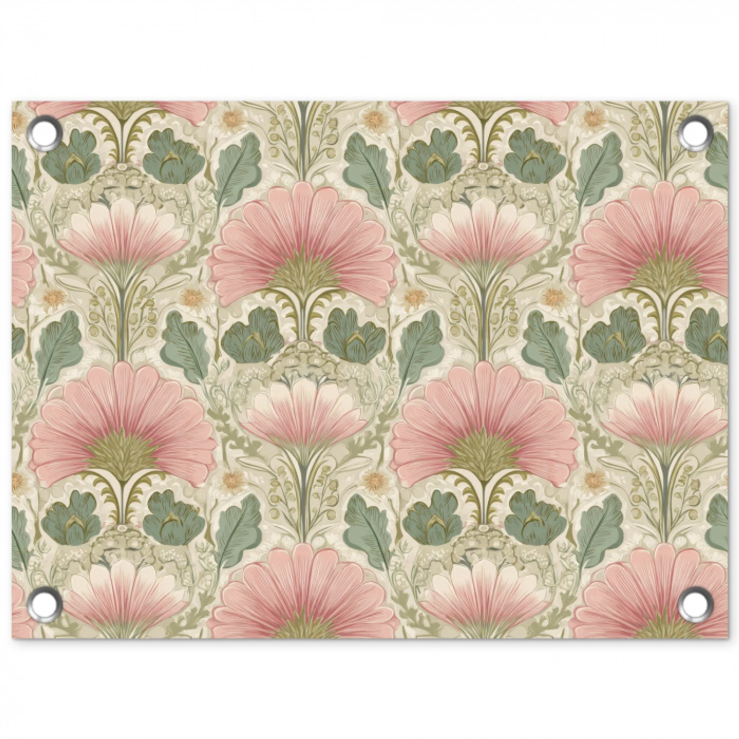 Klassiek - Patroon - Roze tuinposter los doek klein 239 -3d