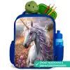Pastel parelhoorn Kinderrugzak - Blauw middel -inhoud_NL