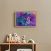 Tijger - Kleurrijk - Rook - Dieren Light Box met batterij (Wandlamp kind) middel -sfeer2_kind