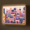 Kleurrijke stad - Zon - Islamitisch Light Box met batterij (Wandlamp) middel -z3d_website
