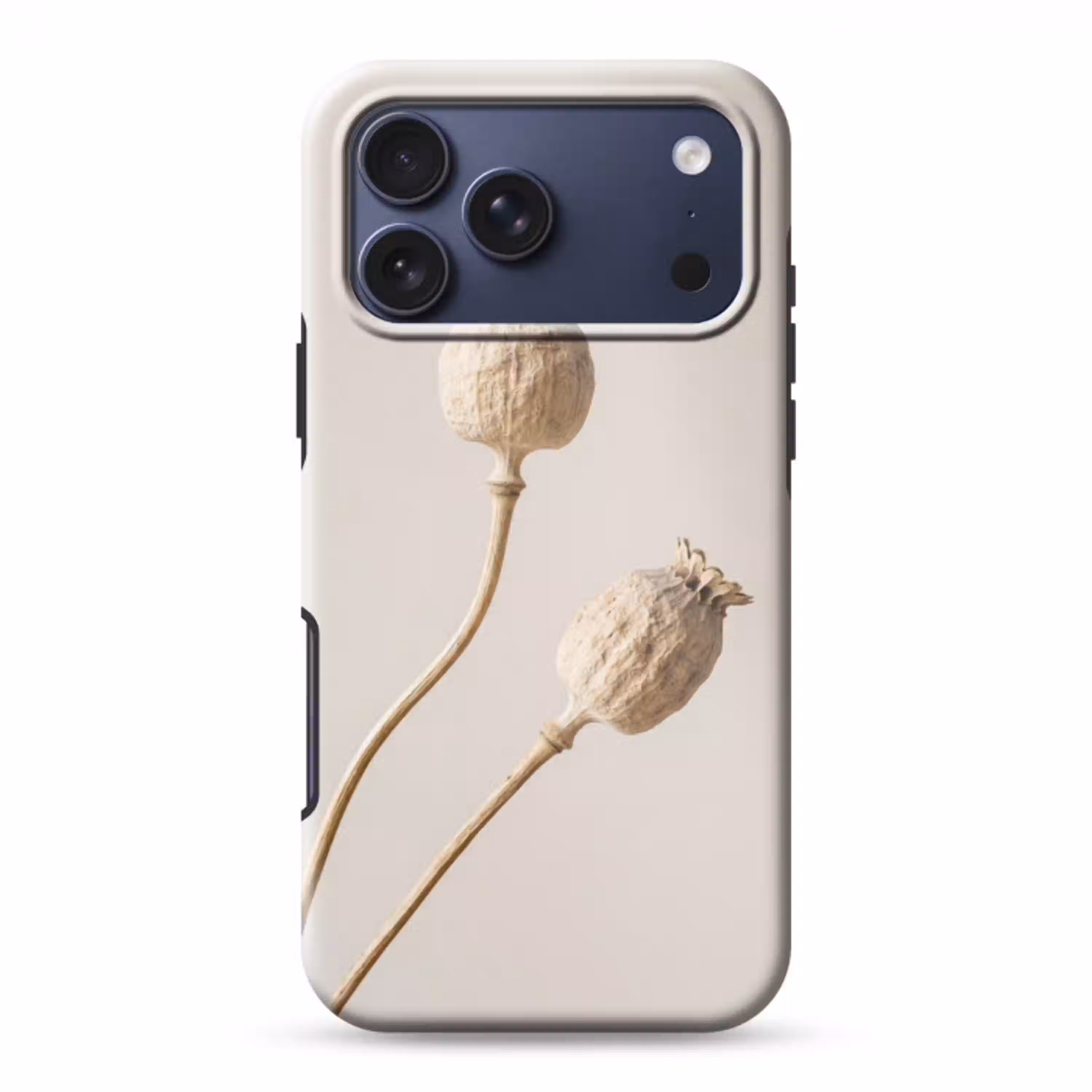 Papaverbollen - Droogbloemen - Minimalistisch - Beige - Rustig Toughcase MagSafe Apple iPhone 17 Pro Max klein -3d