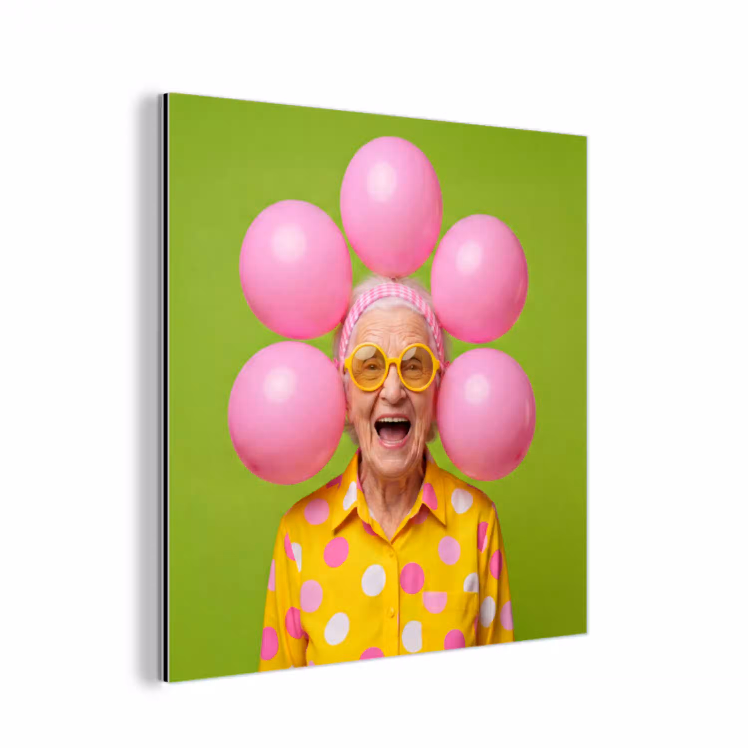 Mens - Ballonnen - Feest - Kleurrijk - Roze aluminium wit klein -3d