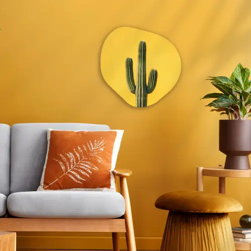 Cactus - Groen - Minimalistisch Wandcirkel Organisch Forex 3mm klein -sfeer4