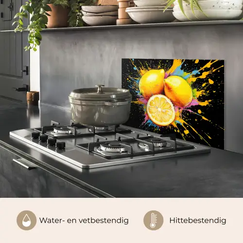 Citroen - Graffiti - Kleurrijk - Verf - Modern keuken achterwand spatscherm klein -usp_NL