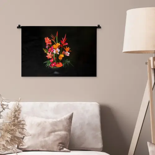 Boeket - Bloemen - Exotisch Wandkleed katoen klein -sfeer4
