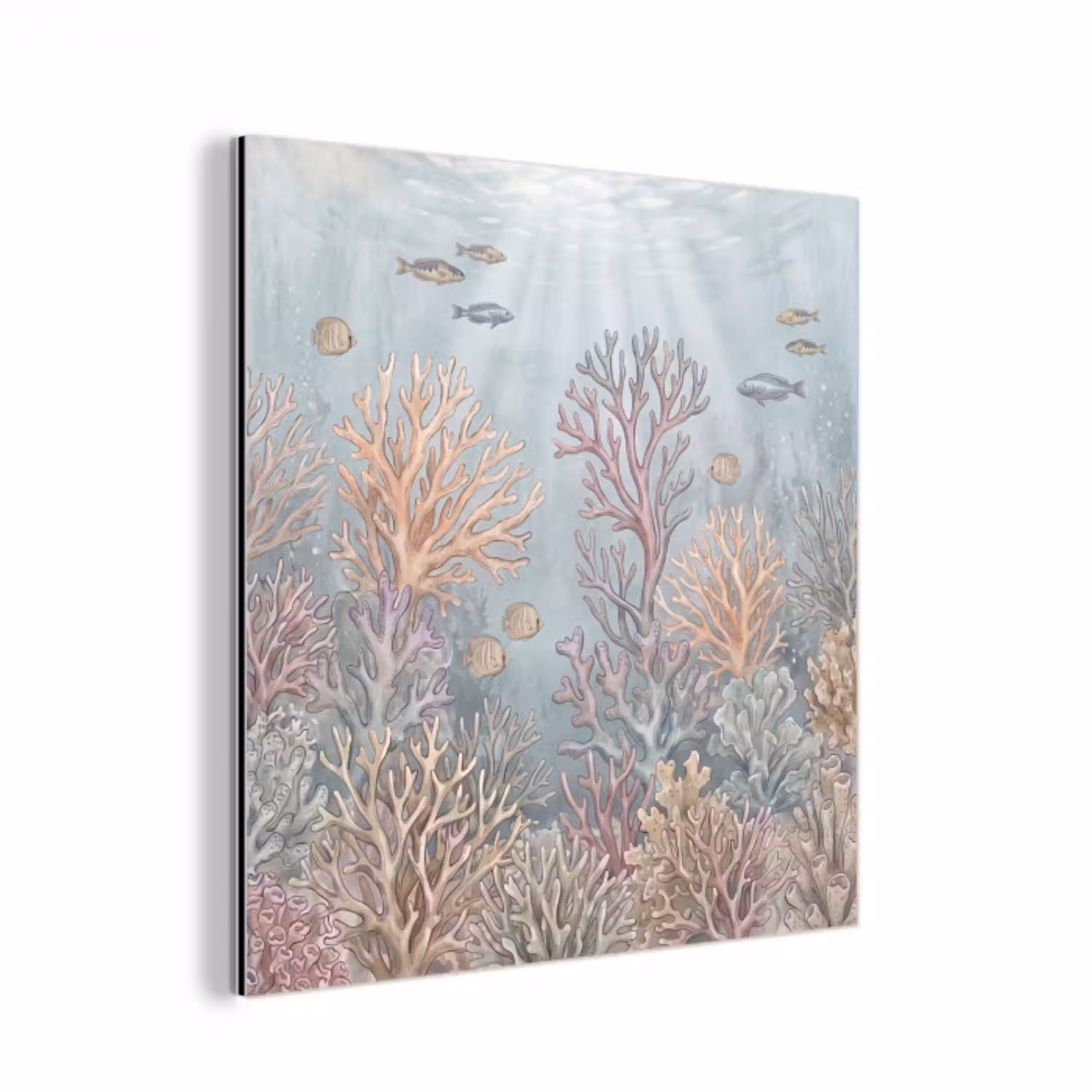 Vis - Koraal - Oceaan - Illustratie - Onderwater aluminium wit klein -3d