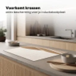 Abstract - Golven - Modern - Beige Inductie beschermer vinyl 3mm klein -sfeer1
