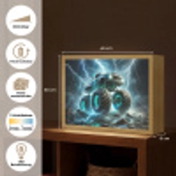 Monstertruck - Bliksem - Blauw - Jongens - Auto Light Box met batterij (Wandlamp kind) middel -USP_websiteoverzichtDE