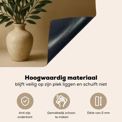 Vaas - Olijftakken - Bladeren - Beige Inductie beschemer met haakjes middel -ky-onderkant-nl