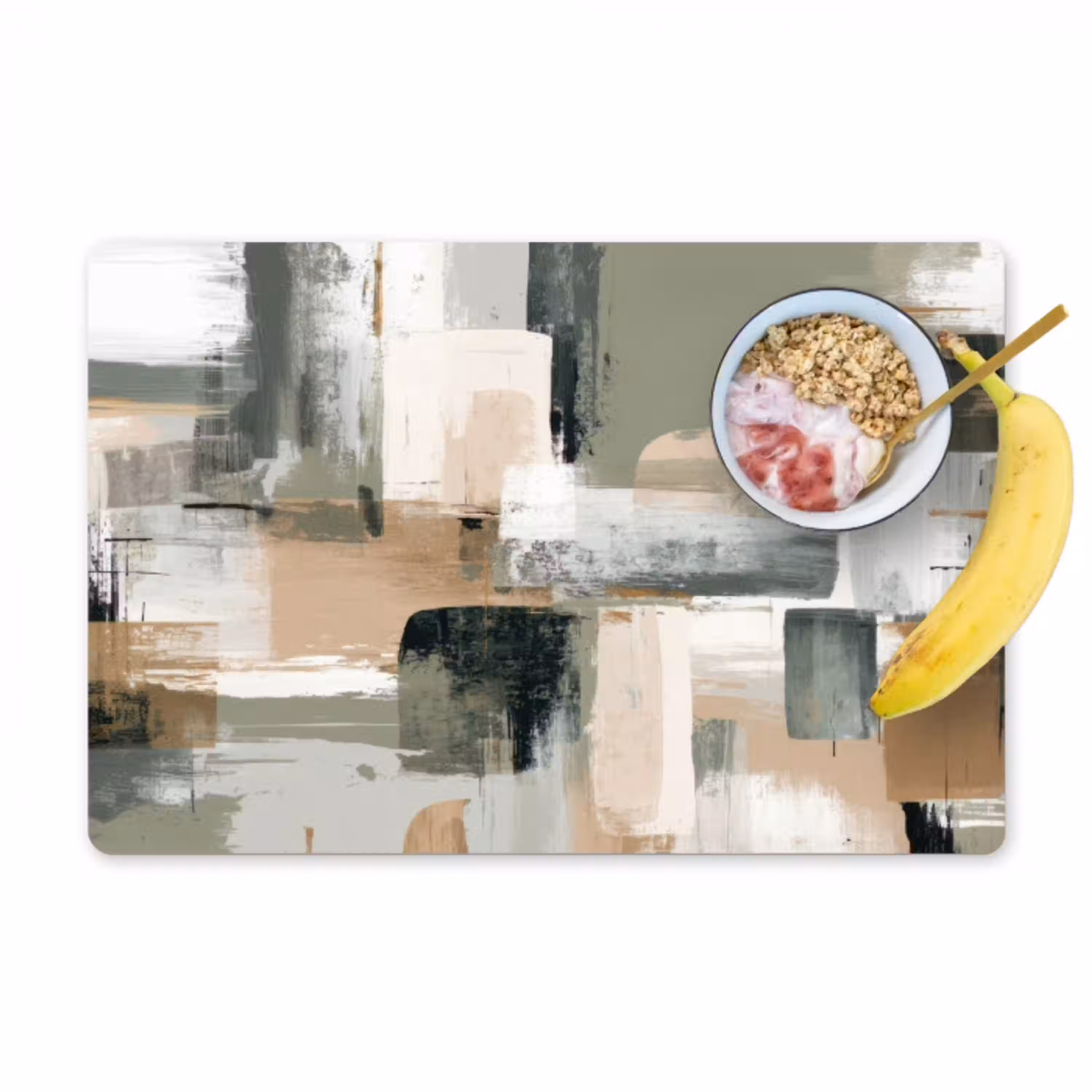 Penseelstreken - Abstract - Aardetinten Placemat vinyl groot -zzzproduct_Kitchenyeah-website