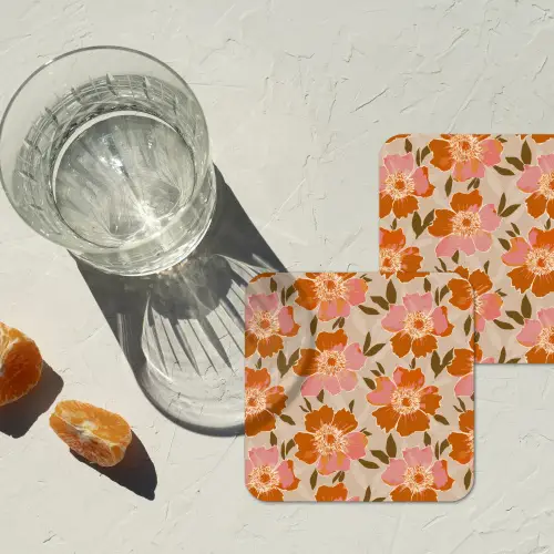 Bloemen - Motief - Retro onderzetter kurk middel 366 -sfeer4
