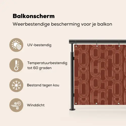 Abstract - Textuur - Bruin Balkonbeschermer Duitsland klein 596 -specs_NL