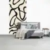 Abstract - Lijnen - Modern - Beige fotobehang vinyl groot -slaapkamer