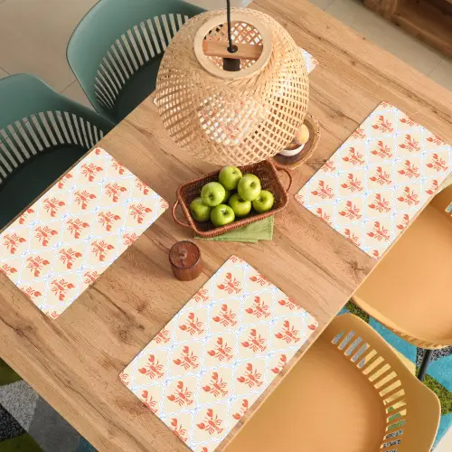 Zee - Kreeft  - Blauw - Geel - Oranje Placemat vinyl groot 368 -zzsfeer5_Kitchenyeah-website
