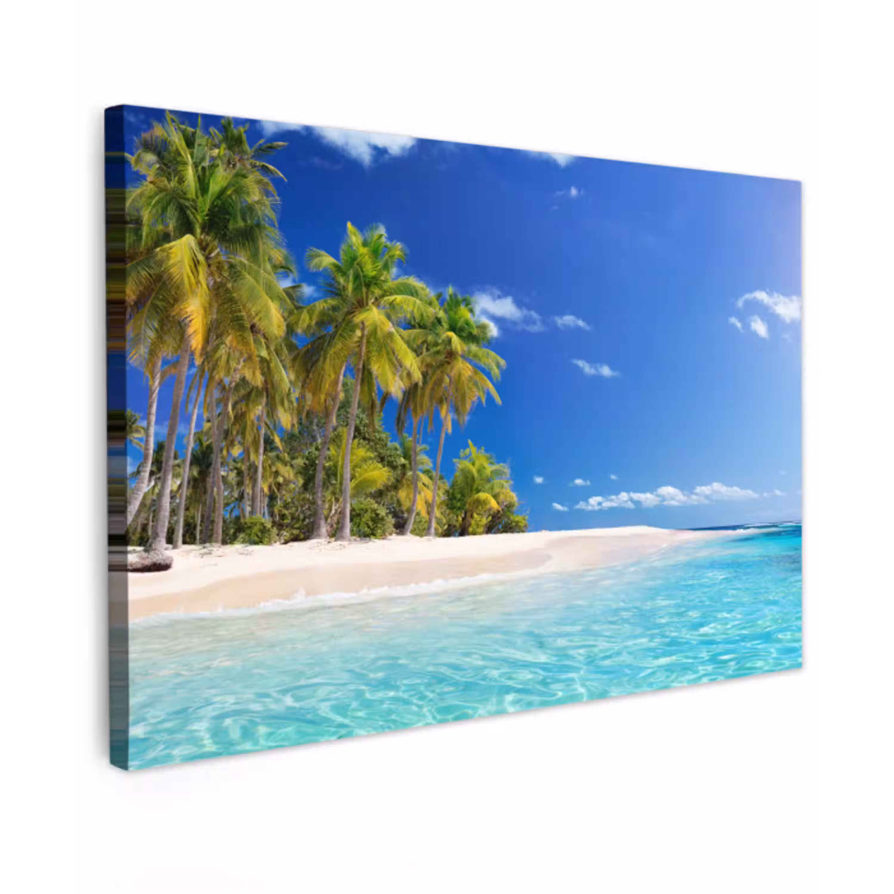 Strand - Zee - Palmboom - Zon - Zomer canvas 2cm klein -z3d