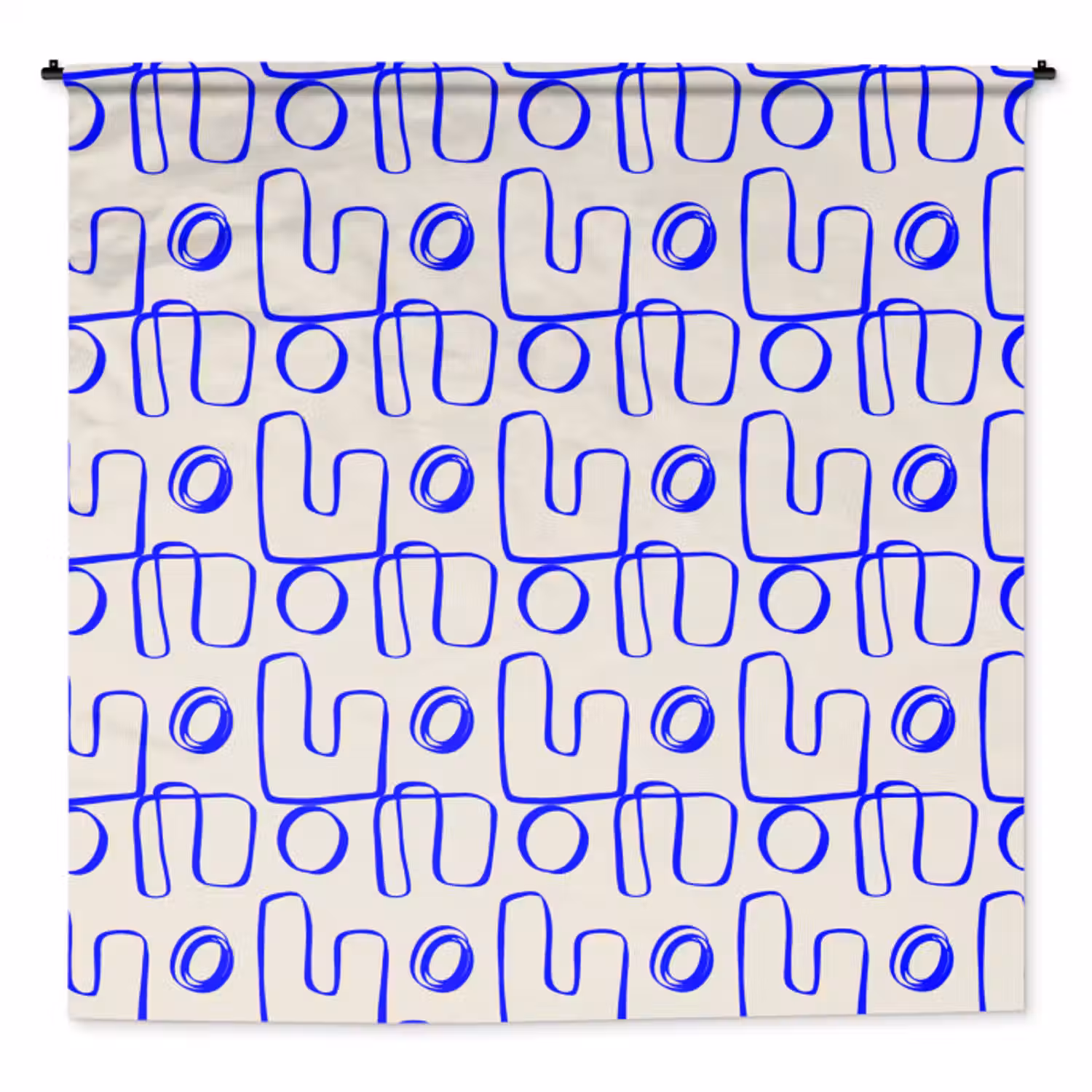 Wandkleed - Blauw - Patroon - Beige - Abstract