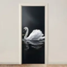 Zwaan - Water - Natuur - Realistisch - Wit deurposter klein -3d_beige