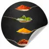 Kruiden - Lepel - Specerijen - Zwart - Italiaans Wandcirkel behangsticker klein -3d