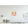 Eieren - Bloem - Roze textielposter latten blank klein -kinderkamer